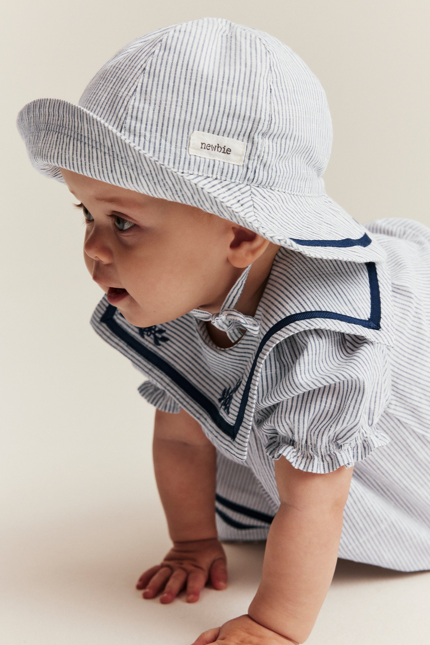 Baby & Kids white striped sun hat