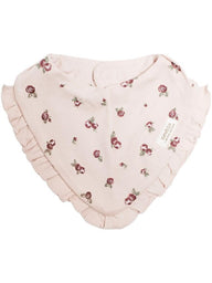 newbie baby Dribble bib with floral print beige organic cotton