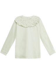 Sweater with lace frill