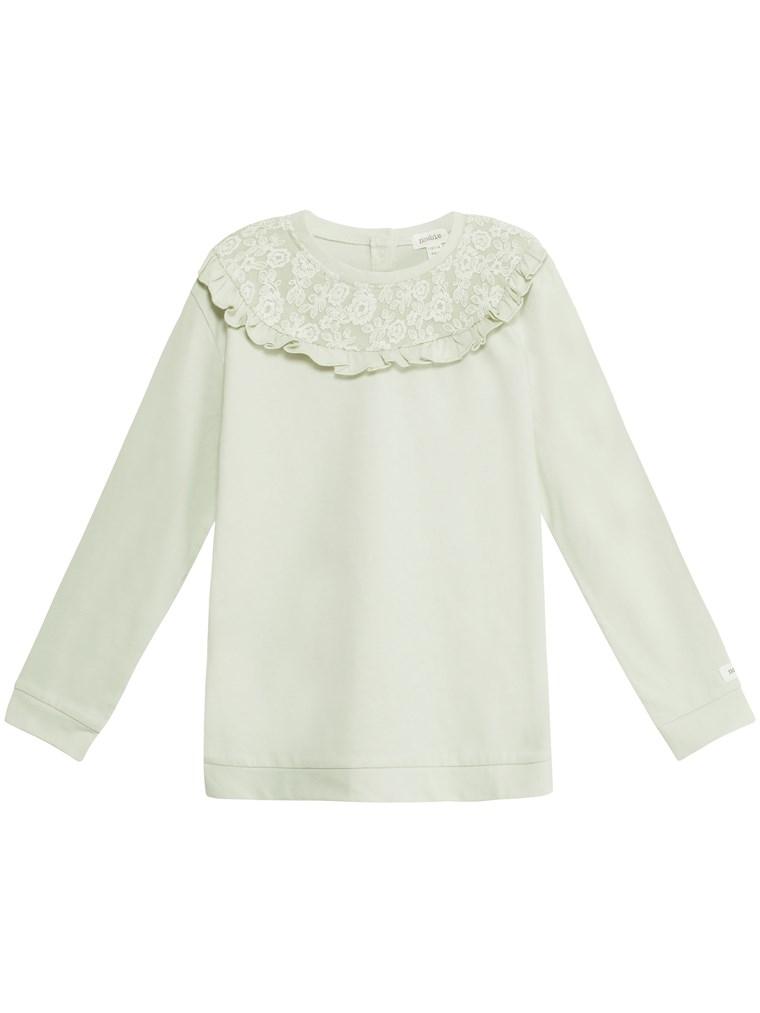 Sweater with lace frill