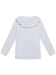 Sweater with lace frill