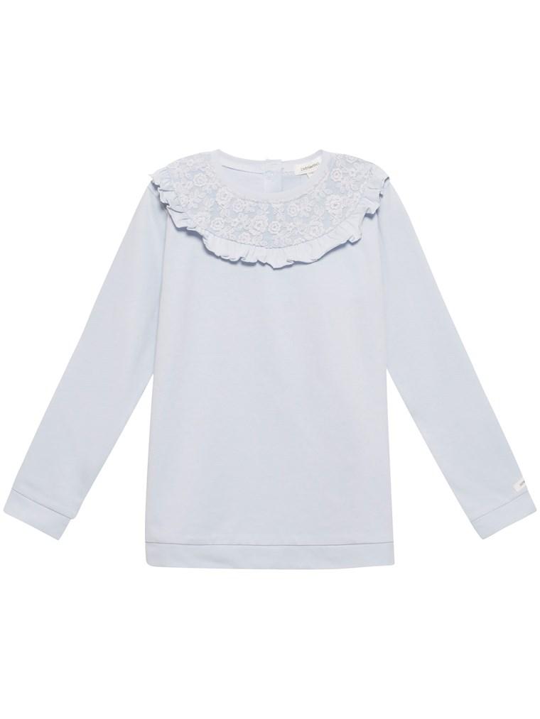 Sweater with lace frill