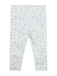 Leggings with floral print newbie blue organic cotton