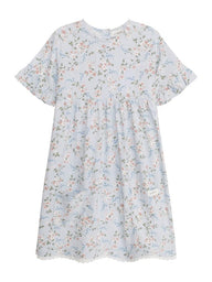 newbie kids Dress floral print organic cotton blue