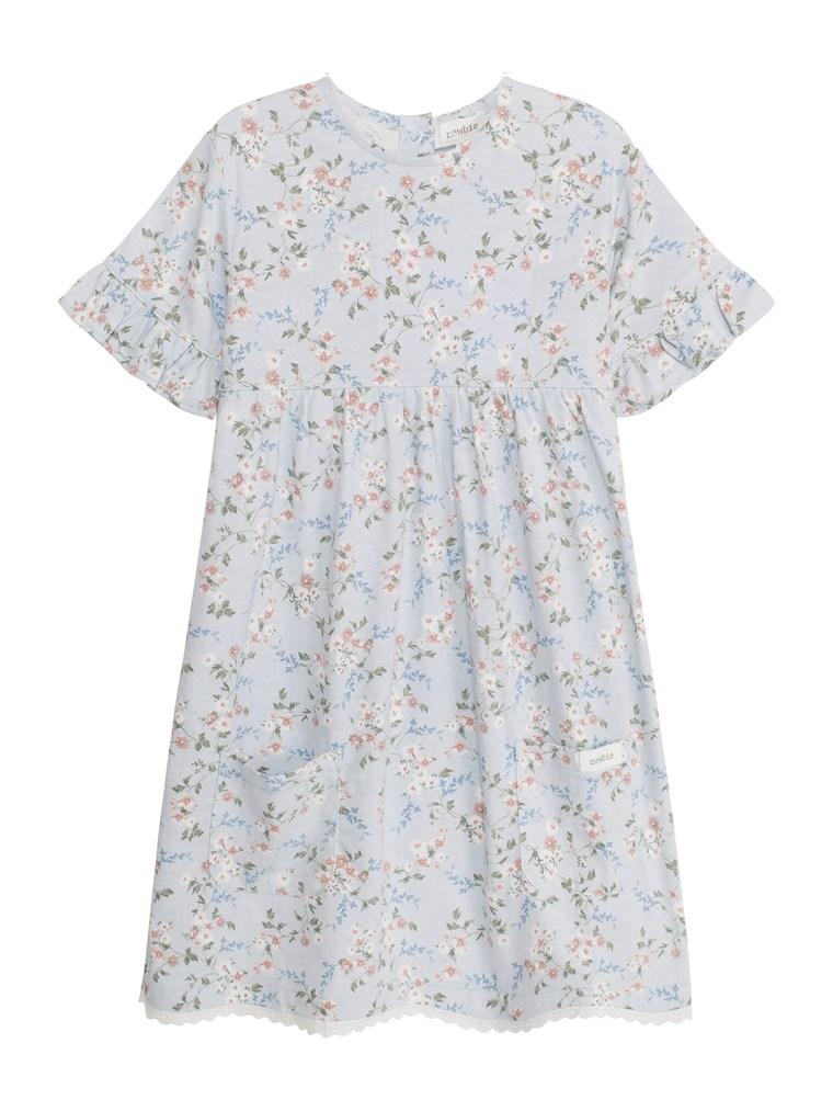 newbie kids Dress floral print organic cotton blue