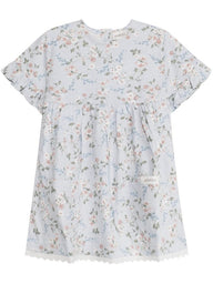 newbie kids summer Dress floral print organic cotton blue