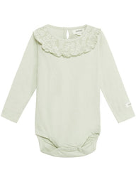 Body with lace frill neckline