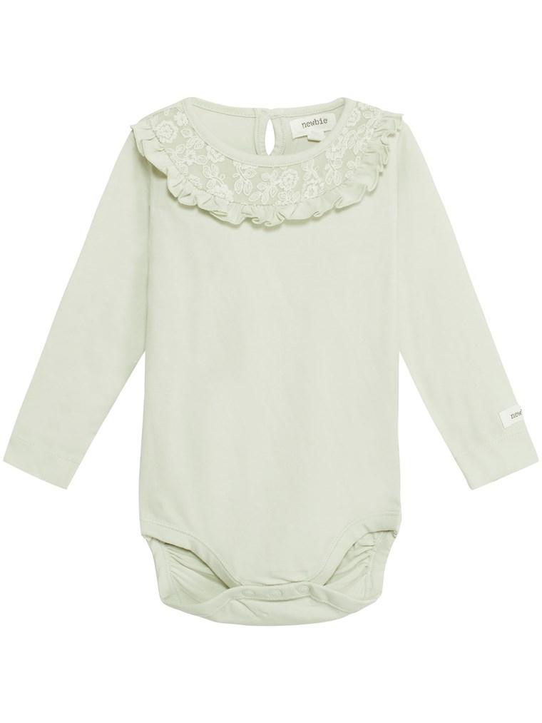 Body with lace frill neckline