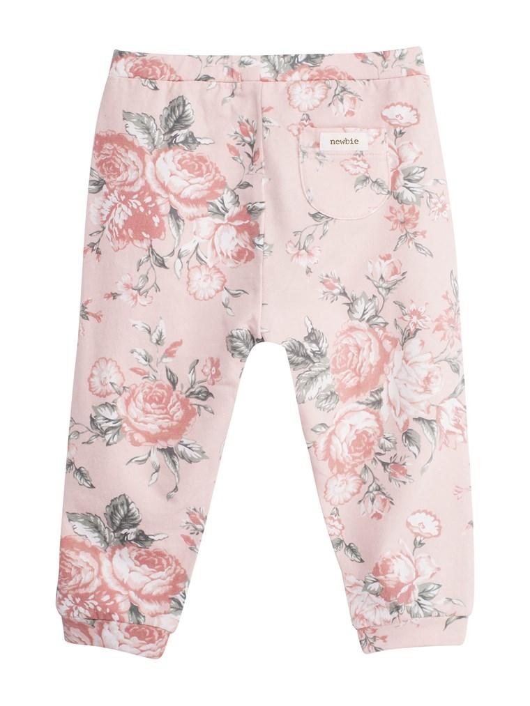 Baby sweatpants with rose print