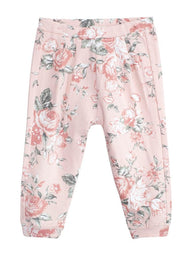 Baby sweatpants with rose print