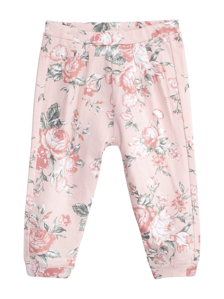 Baby sweatpants with rose print