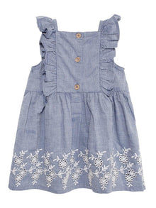 newbie kids summer Dress floral print organic cotton blue