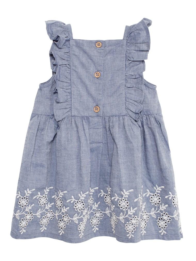 newbie kids summer Dress floral print organic cotton blue