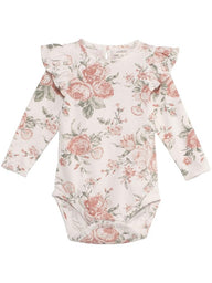 Floral print body with ruffles