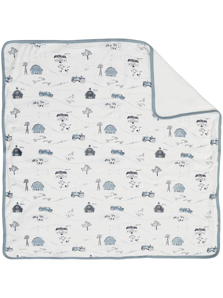 Baby blanket with farm print
