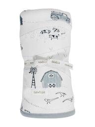 Baby blanket with farm print