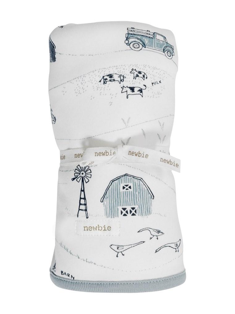 Baby blanket with farm print