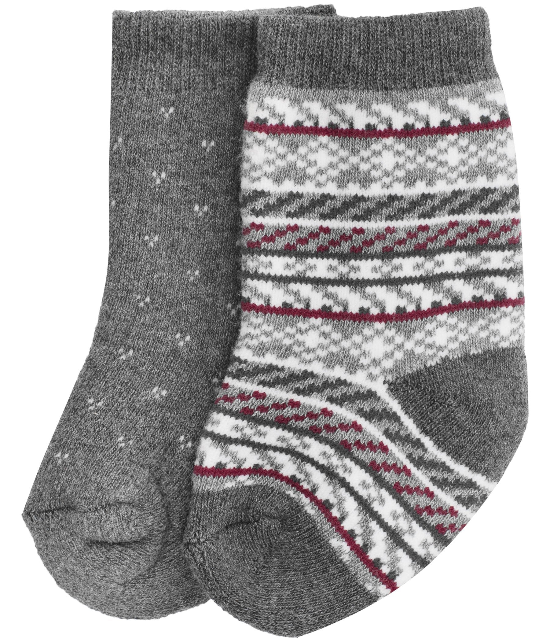 Baby socks with fair isle print