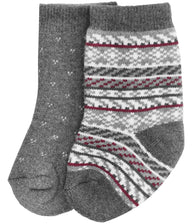 Baby socks with fair isle print