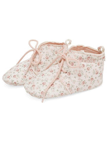 Lace up shoes with rose print