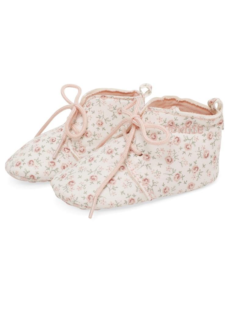 Lace up shoes with rose print