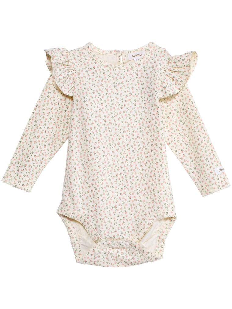 Floral print body with ruffles