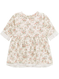 Baby floral dress with lace hem