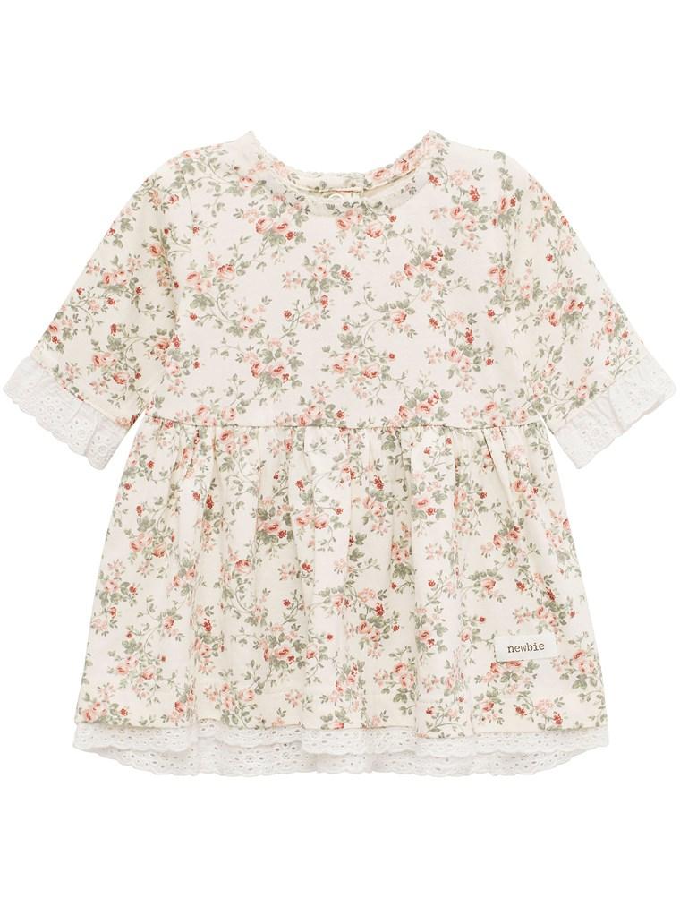 Baby floral dress with lace hem