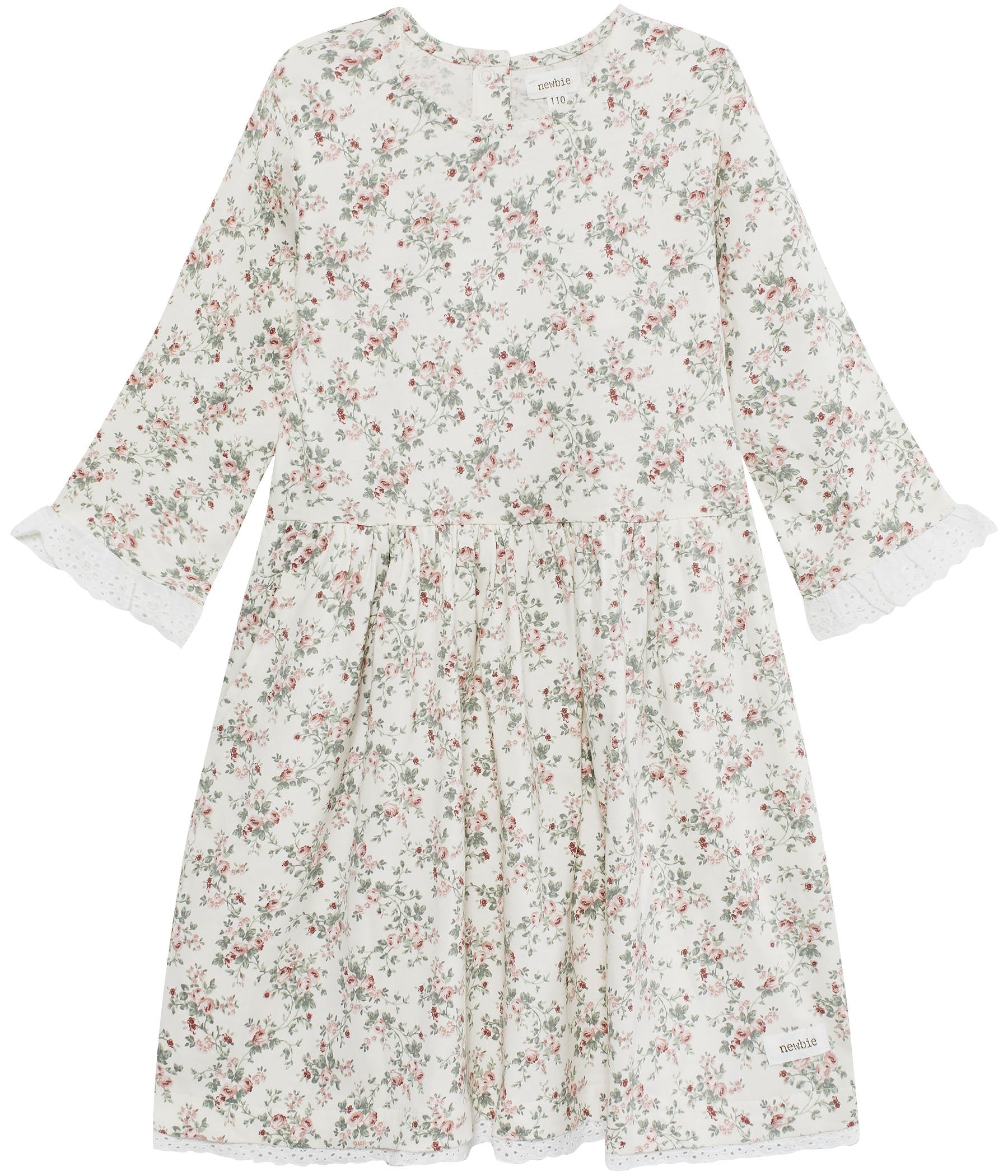 Floral dress with lace hem