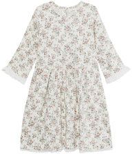Floral dress with lace hem