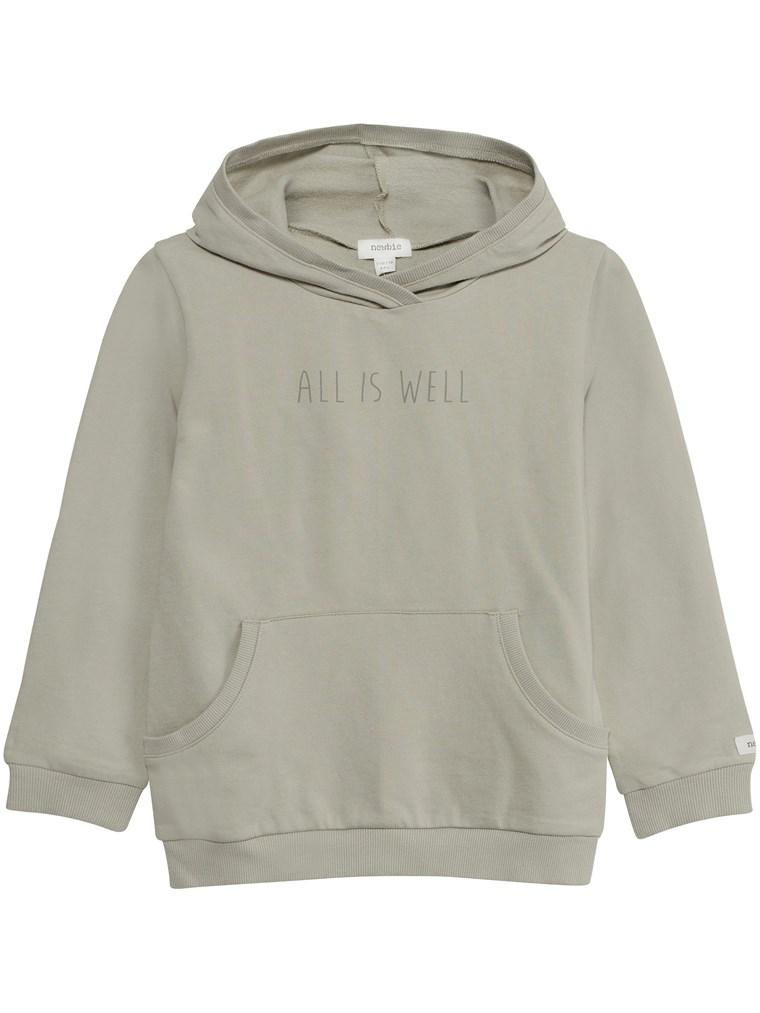 Hoody with slogan and pocket