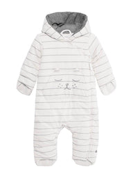 Baby snowsuit with bear pocket