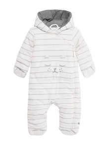 Baby snowsuit with bear pocket