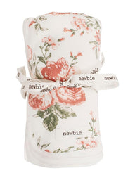 Baby blanket with rose print