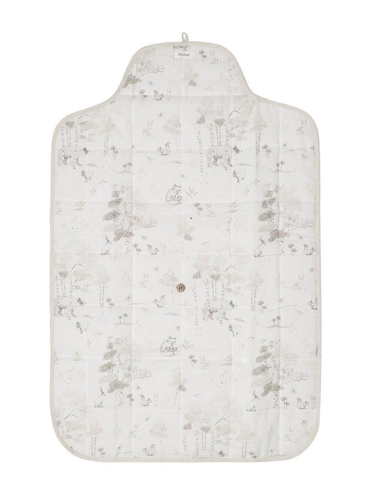 newbie baby Changing mat with forest print white organic cotton