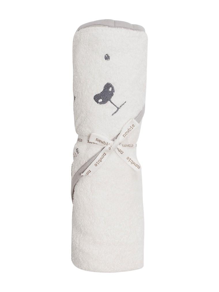 Bath towel with bear face and ears