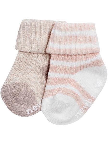 Anti-slip socks with folded cuffs