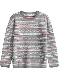 newbie kids Jumper with blended stripe print organic cotton grey 