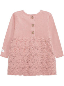 newbie kids Knitted pattern detail dress organic cotton pink