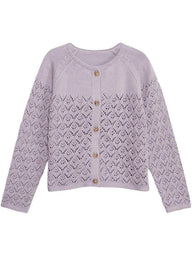 newbie kids Cardigan pattern lilac organic cotton