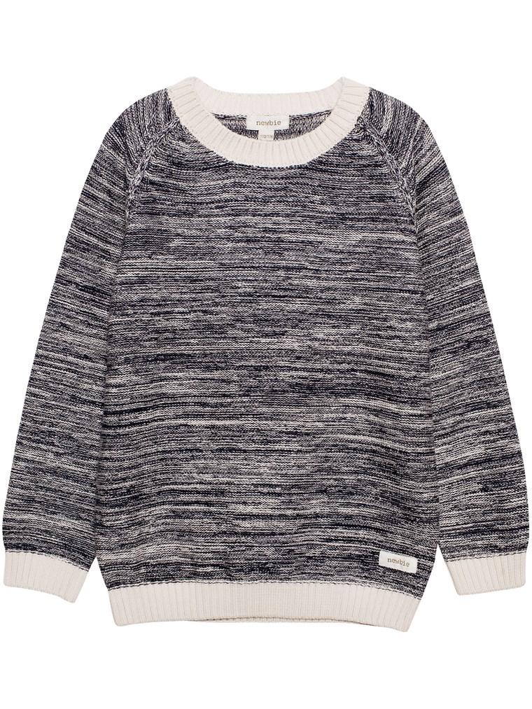 newbie kids Jumper with blended stripe print organic cotton grey 