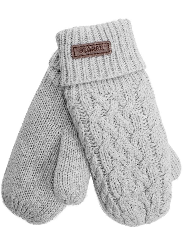 newbie kids Mittens cabling detail grey organic cotton