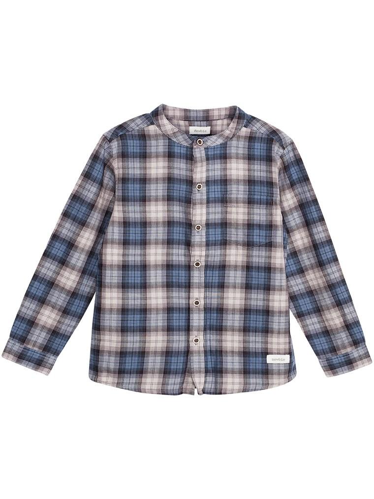 Baby shirt with blue tartan print