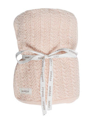 newbie baby Blanket with cabling detail pink