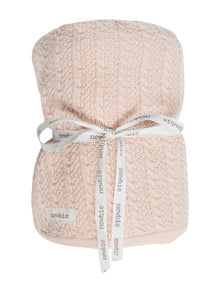 newbie baby Blanket with cabling detail pink