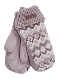 newbie kids Mittens cabling detail lilac organic cotton