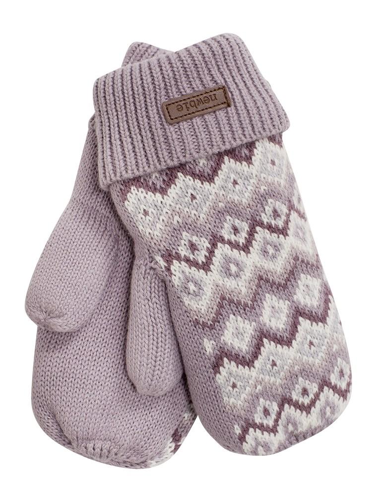 newbie kids Mittens cabling detail lilac organic cotton