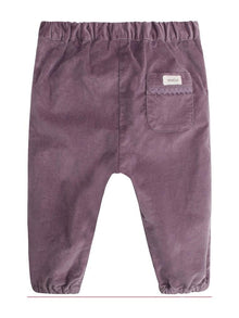 Velvet baby trousers with pocket
