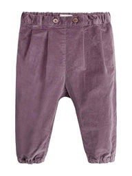 Velvet baby trousers with pocket