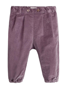 Velvet baby trousers with pocket